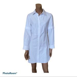 LNK Landscape buttons down mini tunic dress S